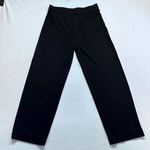 Exclusively Misook Womens Knit Pull On Pants Size L Petite 25.5" Inseam Black